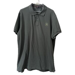 Harley Davidson Shirt Adult XL Skull Army Green Biker Polo Logo Stretch‎ Mens